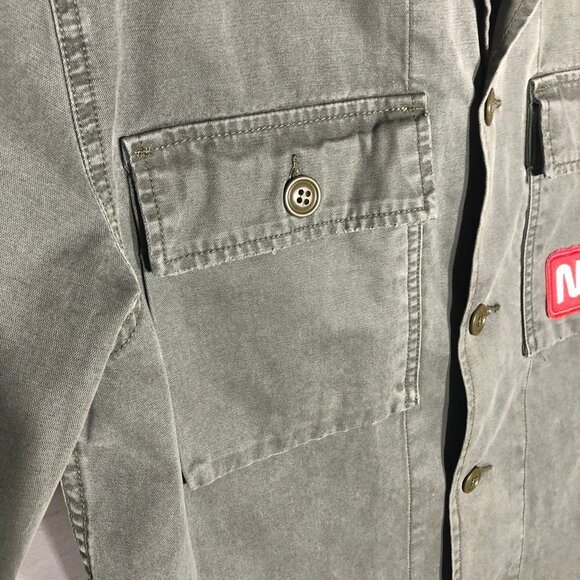 Lucky Brand Cotton Jacket NASA Patches Cargo Pockets Military Green Men’s sz M - Picture 7 of 16